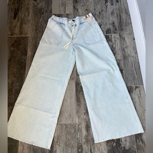 Sincerely Jules Sky Blue Relaxed Wide-Leg Pants